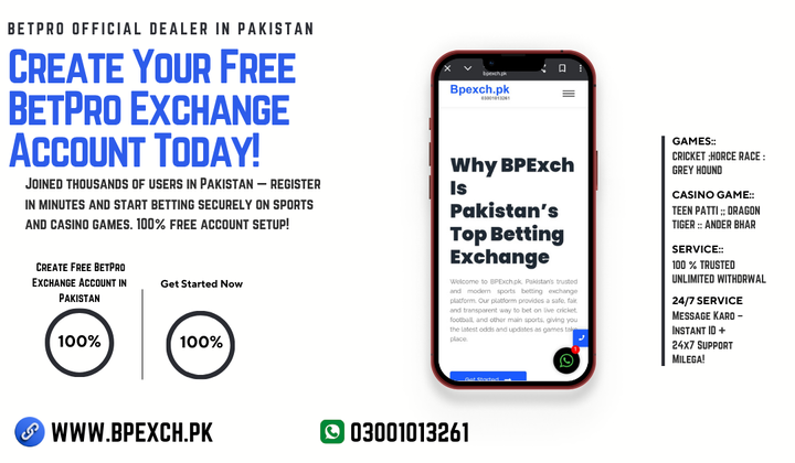 Create Free BetPro Exchange Account in Pakistan